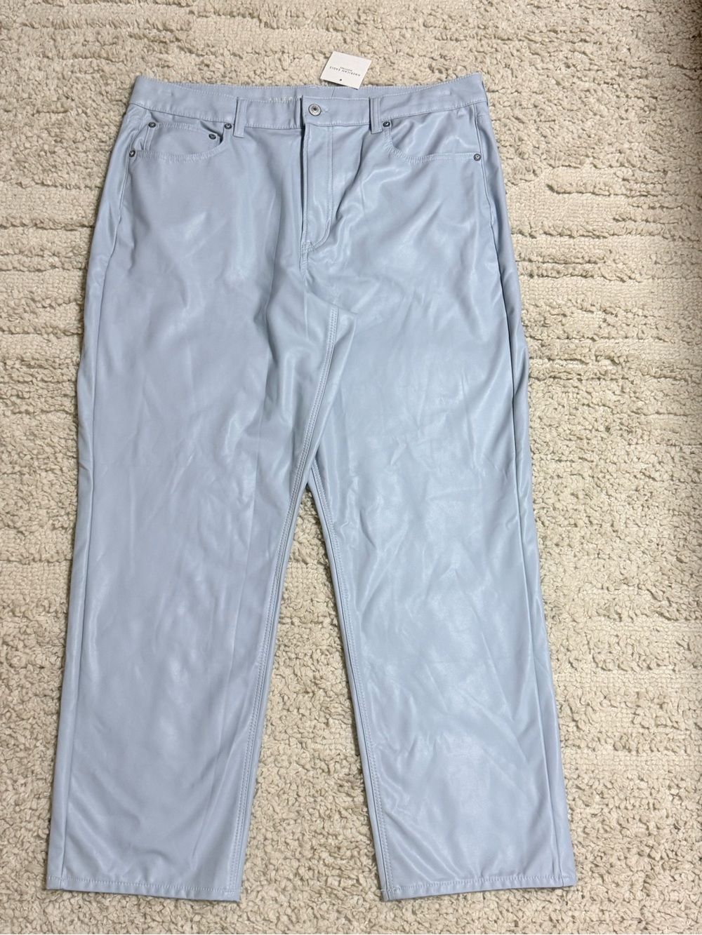 New American Eagle super high-rise straight Stretch Faux Leather Pants Size 18S